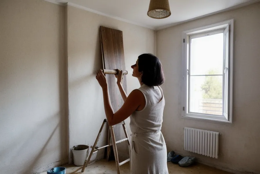 Gaine électrique apparente à l'intérieur d'un mur en cours de démolition.