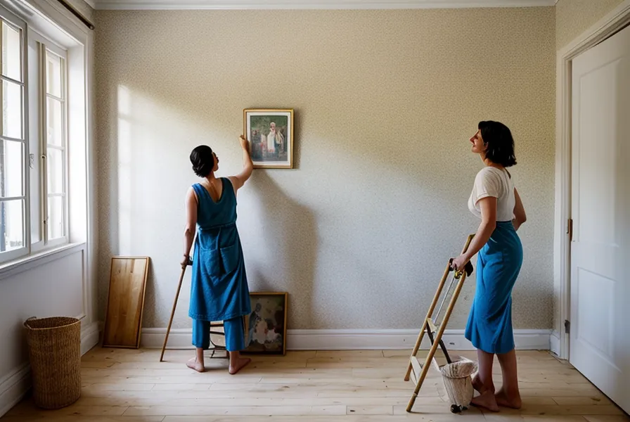 Comment enlever du papier peint ancien sans abîmer les murs en plâtre : rénovation plâtre en cours dans un salon ancien